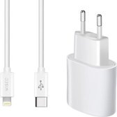 Oplader iPhone 20W Inclusief Apple Lightning Kabel van 1 Meter Oplader voor o.a. Apple iPhone 11 / 11 PRO / XS / XR / X en iPad - Wit