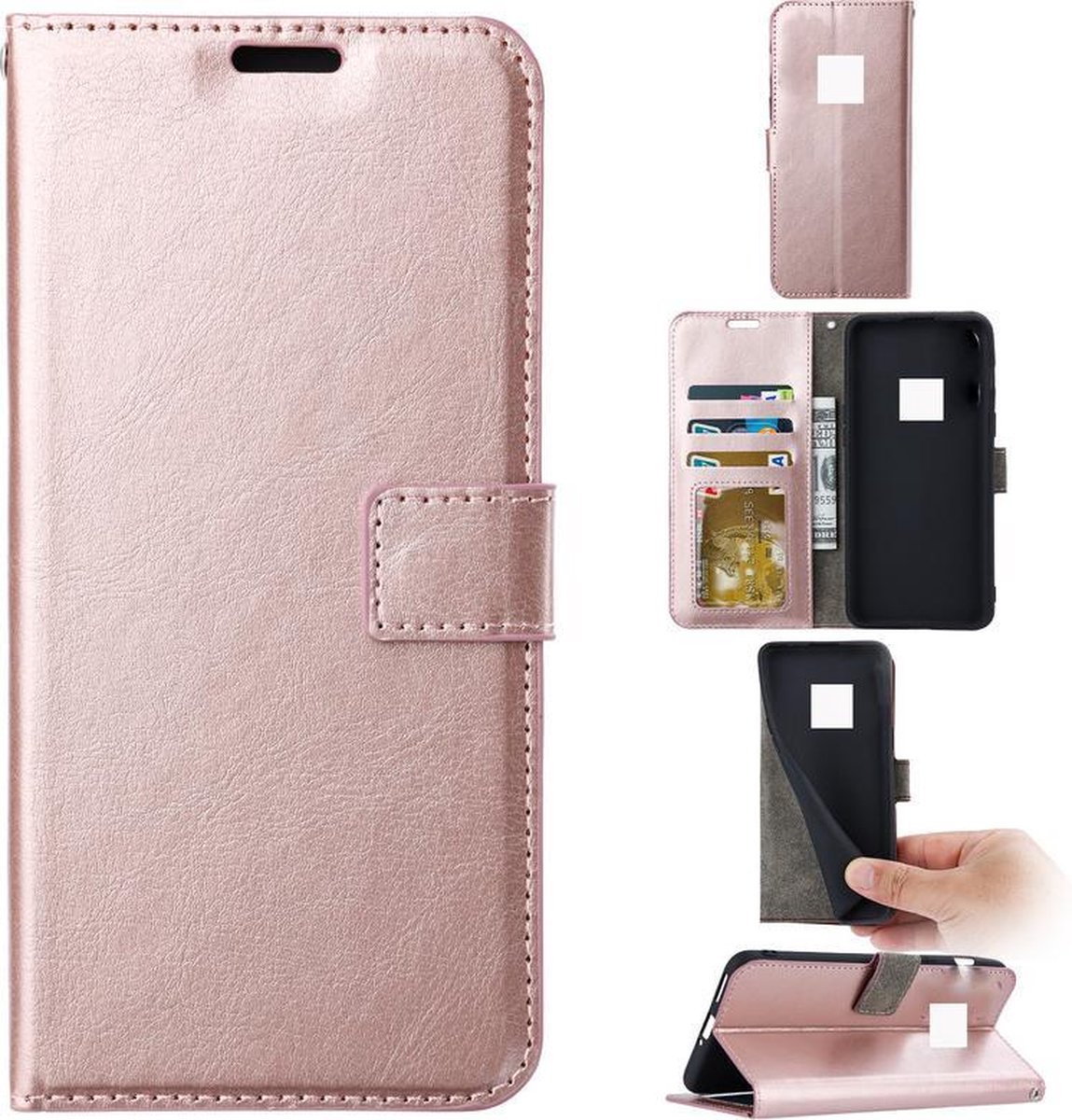 Portemonnee Book Case Hoesje Geschikt voor: Nokia XR20 - rosegoud