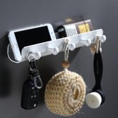 UM112 Home Storage Hook Wanddecoratie Mobiele telefoonplank, Specificatie: White 5 Hook