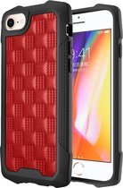 3D reliëf PU + PC + TPU skidproof schokbestendig hoesje voor iPhone SE 2020/8/7 / 6s / 6 (rood)