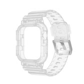 TPU geïntegreerde vervangende horlogekast horlogeband voor Apple Watch Series 6 & SE & 5 & 4 40 mm / 3 & 2 & 1 38 mm (transparant)
