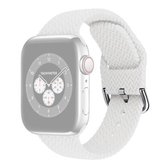 Gevlochten siliconen vervangende horlogebanden met gesp voor Apple Watch Series 6 & SE & 5 & 4 40 mm / 3 & 2 & 1 38 mm (wit)