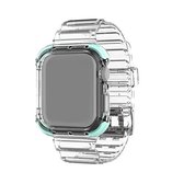 Geïntegreerde kristalheldere vervangende horlogeband met kleurcontrast voor Apple Watch Series 6 & SE & 5 & 4 44 mm / 3 & 2 & 1 42 mm (mintgroen)