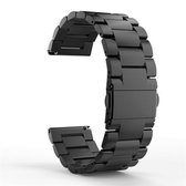 22mm drie platte gesp roestvrijstalen vervangende horlogeband voor Huawei Watch GT2 Pro / Amazfit GTR 2 (zwart)