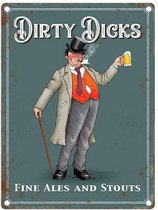 Metalen Wandbord Engelse Pub Dirty Dicks - 20 x30 cm