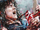 Passionforart.eu Poster - Eddie Van Halen - 40 X 30 Cm - Multicolor