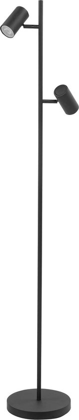 Ylumen Vloerlamp Burgos - 2 lichts - leeslamp - H 142 cm - 3 standen schakelaar - chique vloerlamp- slanke vloerlamp - zwart