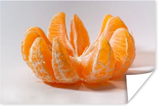 Sappige sinaasappelpartjes in een rondje Poster 90x60 cm - Foto print op  Poster... | bol.com