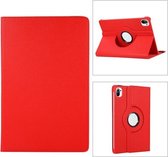 Voor Xiaomi Pad 5 360 graden rotatie Litchi-textuur Flip lederen tas met houder (rood)