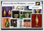 Edelsmeedkunst – Luxe postzegel pakket (A6 formaat) : collectie van 25 verschillende postzegels van edelsmeedkunst – kan als ansichtkaart in een A6 envelop - authentiek cadeau - kado - geschenk - kaart - edelmetalen - edelsteen - edelstenen - smid