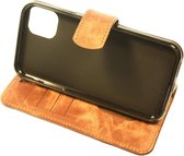 Made-NL vier pasjes (Samsung Galaxy S20) book case robuuste koper bruin kras leer