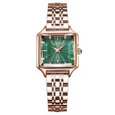Longbo - Meibin - Dames Horloge - Rosé/Groen - 27mm