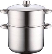 Swiss | stoompan - 6 Liter | RVS (Roestvrij Staal) - glazen deksel  stoom pan/couscouspan