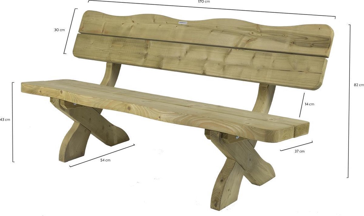 MaximaVida houten tuinbank Provence 170 cm - 60 mm houtdikte | bol.com