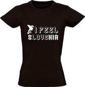 I Love Slovenia Dames t-shirt | Slovenia | I Feel Love | Ljubljana | Monument | Country | Zwart