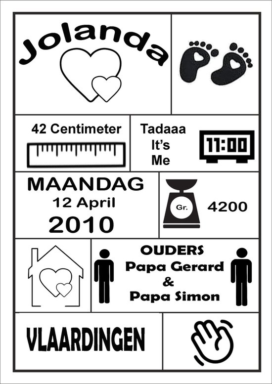 Geboorte Sticker papa's - Raam sticker - Muur sticker - Geboortekaart - Geboorte gegevens - Jongen - meisje - Nooby.nl