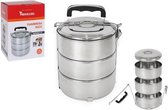 Set Lunchboxen Privilege Roestvrij staal Stapelbaar (3 pcs)