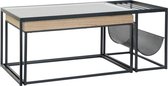 Koffietafel DKD Home Decor Hout Metaal Bamboe Kristal (110 x 60 x 45 cm)