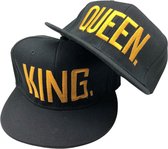 King & Queen Snapback Petten Set, Goud, Hustle, Motivation, Goals