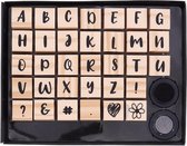Houten Stempelset Alfabet Letters en Tekens 35-delig
