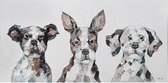 Olieverfschilderij Dogs (120 x 60 x 4 cm)