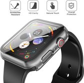 Misxi Transparante harde hoes voor Apple Watch Series 6 / SE / Series 5 / Series 4, behuizing met gehard glas, schermbeschermer voor 44 mm horloge. Allround beschermhoes, ultradunn