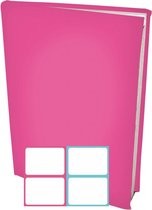 Rekbare Boekenkaften A4 - Roze - 12 stuks inclusief kleur labels