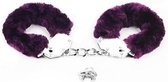 Fetish Pleasure Metal Fluffy Handboeien Paars 25,5cm