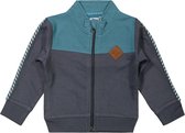 Dirkje Jongens Rits Cardigan Grey + Petrol - 98