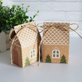 Kerst traktatiedoosjes - 8 stuks - kerstdoosje - cadeau doosjes - uitdeeldoosjes - kerstmis - huisje - bonbon verpakking - tafel decoratie - uitdelen - traktatie