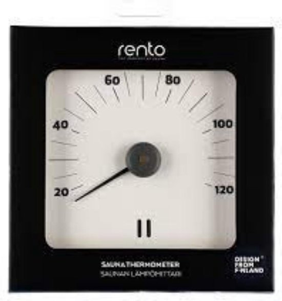 Rento Aluminium Sauna Thermometer vierkant - Wit - Rento