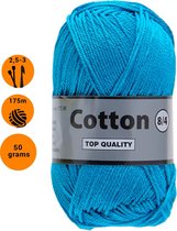 Lammy yarns Cotton eight 8/4 dun katoen garen - blauw (515) - pendikte 2,5 a 3mm - 1 bol van 50 gram