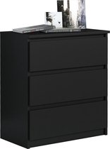 Pro-meubels - Ladekast Norton - Zwart mat - 70cm - lades - Commode