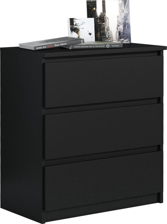 alarm louter hypotheek Pro-meubels - Ladekast Norton - Zwart mat - 70cm - lades - Commode | bol.com