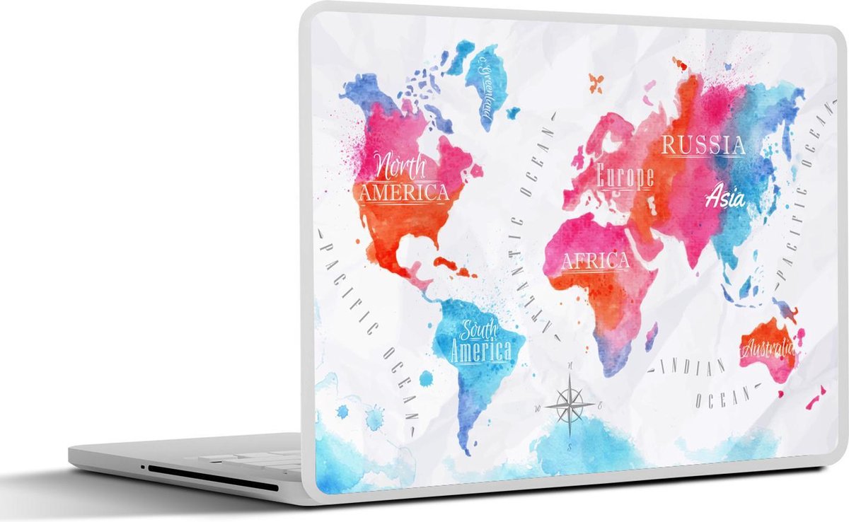Laptop sticker - 11.6 inch - Kleuren - Kaart - Windroos