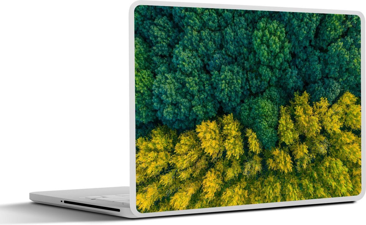Afbeelding van product SleevesAndCases  Laptop sticker - 14 inch - Bos - Bomen - Geel - Groen