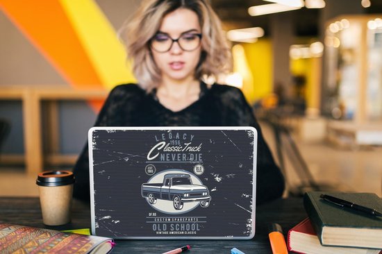 Sticker pour ordinateur portable - 12,3 pouces - Voiture - Vintage - Dessin