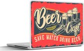 Laptop sticker - 11.6 inch - Mancave - Bier - Glazen - Vintage - 30x21cm - Laptopstickers - Laptop skin - Cover