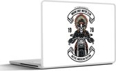 Laptop sticker - 10.1 inch - Skelet - Motor - Indianentooi - Vintage - 25x18cm - Laptopstickers - Laptop skin - Cover