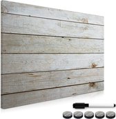 Navaris magneetbord - Magnetisch bord om op te schrijven - Memobord 90 x 60 cm - Met magneten en marker - Notitiebord voor aan de muur - Houtlook