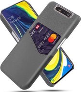 Voor Samsung Galaxy A80 Doek Textuur PC + PU lederen achterkant Schokbestendig hoesje met kaartsleuf (grijs)