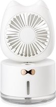 BD-MM1 Cat Shape Huishoudelijke Desktop Oplaadbare Spray Luchtbevochtiger Fan (Wit)