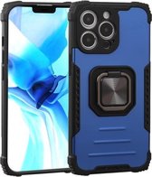 Fierce Warrior-serie Armor All-inclusive schokbestendig aluminium + TPU-beschermhoes met ringhouder voor iPhone 13 Pro Max (blauw)