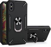 PC + TPU-beschermhoes met 360 graden draaibare ringhouder voor iPhone XS Max (zwart)