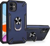 PC + TPU-beschermhoes met 360 graden draaibare ringhouder voor iPhone 11 (koningsblauw)