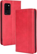 Voor Oukitel C21 Magnetische Gesp Retro Crazy Horse Textuur Horizontale Flip Leather Case met Houder & Kaartsleuven & Fotolijst (Rood)