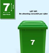 VERSTICKERD - Kliko/container sticker - huisnummer - UV bestendig - Weerbestendig - Duidelijk leesbaar - Slijtvast: CIJFER 7 - Vuilnisbakkensticker - Klikosticker - Containersticke