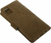 Made-NL drie pasjes (iPhone 12 mini) book case zwart krokodillenprint robuuste schijfmagneet