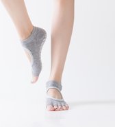 400 paar -  Yoga sokken Grijs - Vrouwen - One Size - Dames - Grip sokken - Yoga Socks