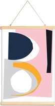 JUNIQE - Posterhanger Form 1 -30x45 /Roze & Turkoois